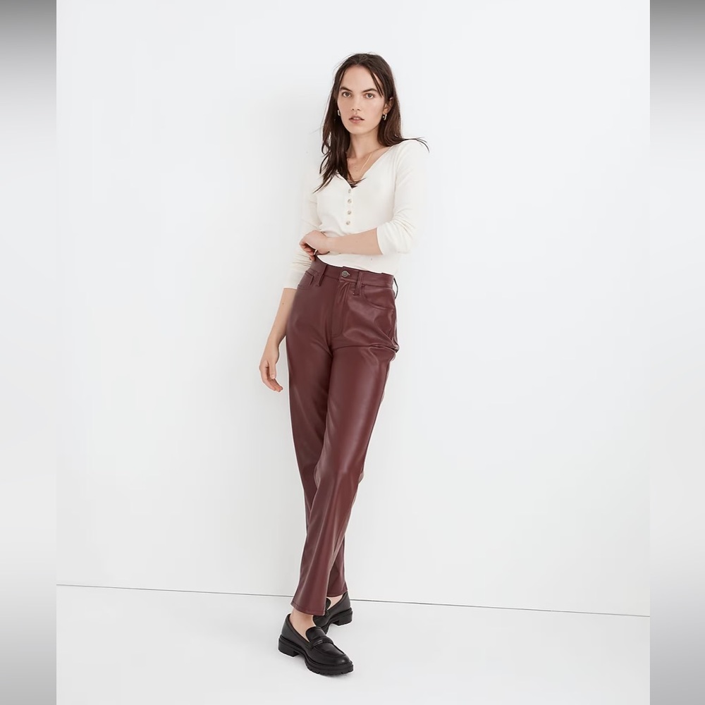 The Perfect Vintage Straight Jean: Faux Leather Edition
